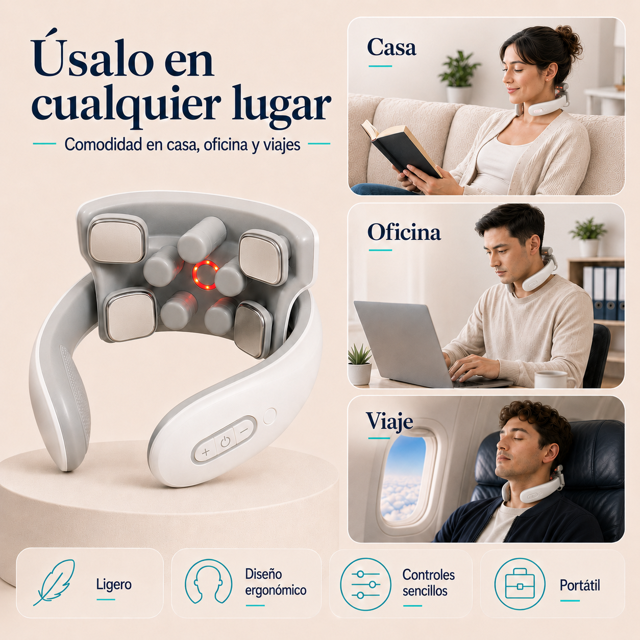 Masajeador Cervical Velsen con Calor y Microimpulsos