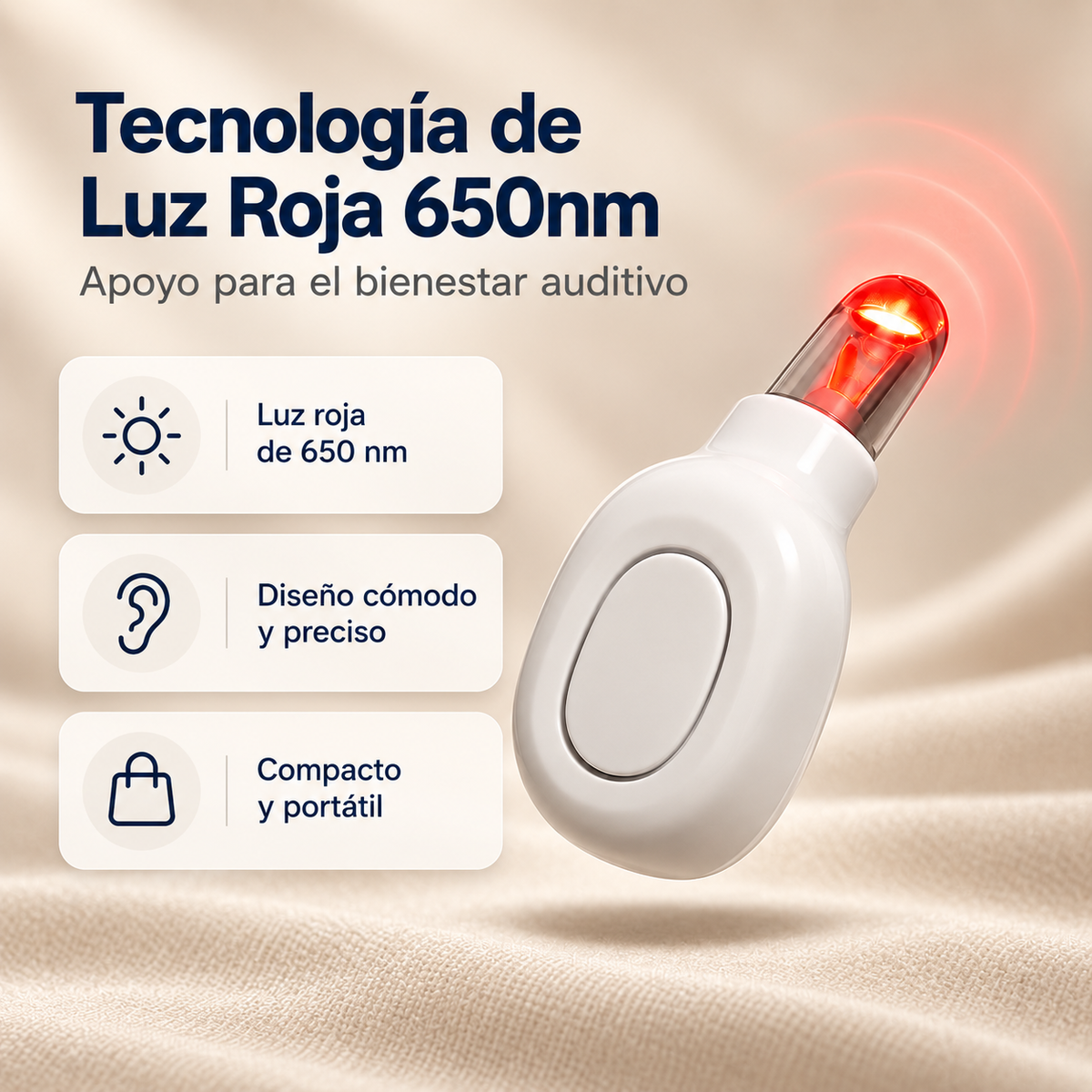 Dispositivo Velsen de Terapia de Luz Roja para el Bienestar Auditivo