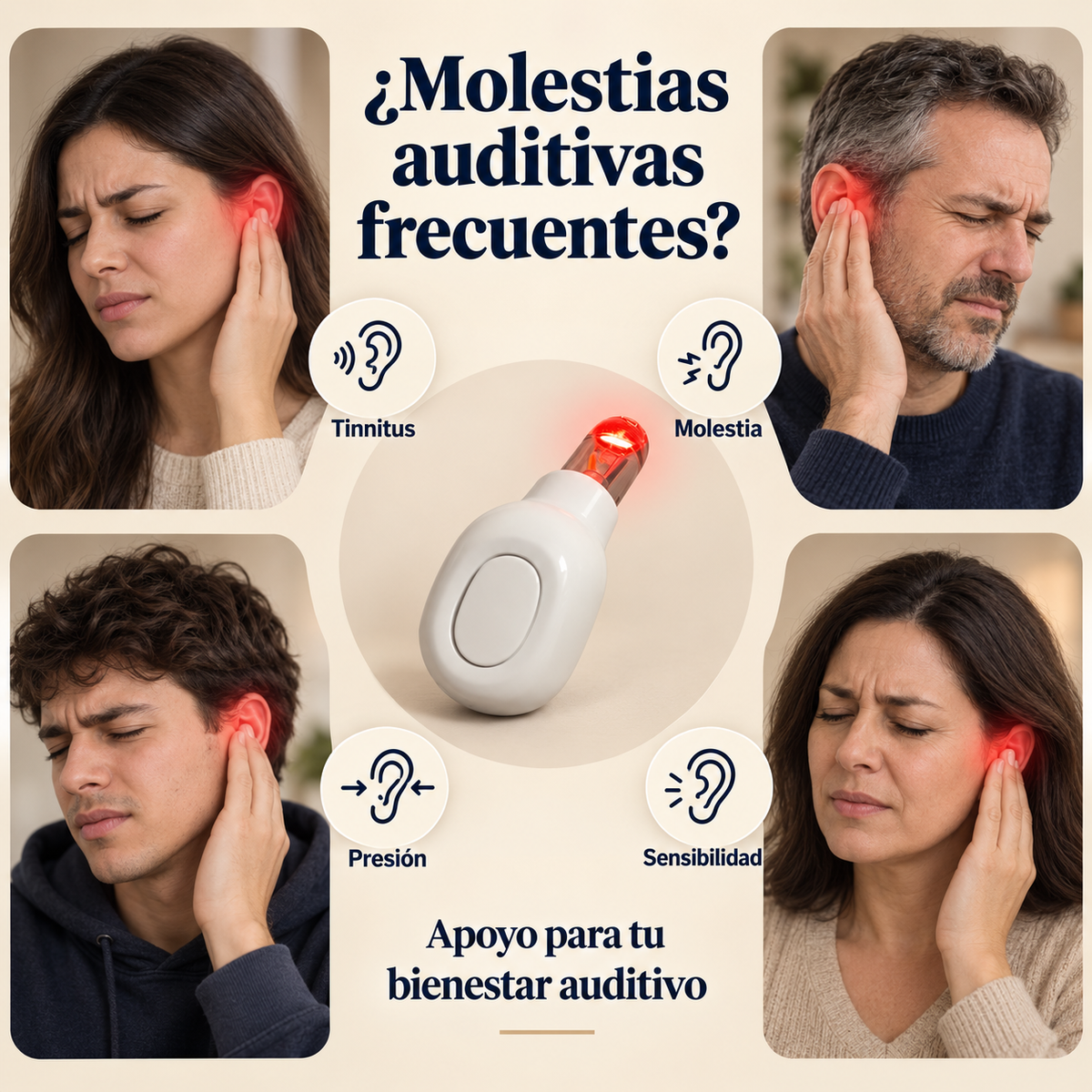 Dispositivo Velsen de Terapia de Luz Roja para el Bienestar Auditivo